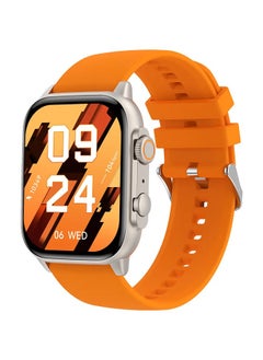 HK HK95 Biggest Display Smart Watch with Bt Calling Wireless Charge Fitness Health Tracking Sports Tracking Camera & Music Control Smartwatch 1.96 Inch Display SmartWatch Orange  - Image 1