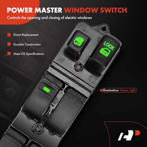 A-Premium Front Driver Side Electric Master Power Window Switch Compatible with Mitsubishi Galant 2007-2012, Endeavor 2007-2011, Lancer 2004-2007, Montero 2005-2006, Replace# MR587943 - Image 3