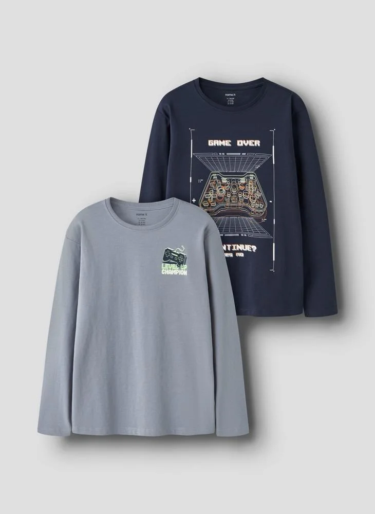 Kids 2 Pack Of Crew Neck T-Shirt