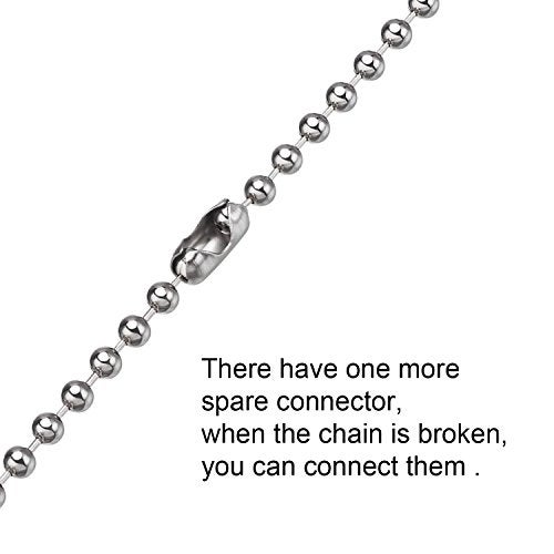 HESTYA 1 Meter Length Ceiling Fan Light Pull Cord Ball Beaded Metal Pull Chain Extension with Connector, 4 Sets (Silver) - Image 5