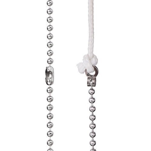 HESTYA 1 Meter Length Ceiling Fan Light Pull Cord Ball Beaded Metal Pull Chain Extension with Connector, 4 Sets (Silver) - Image 4