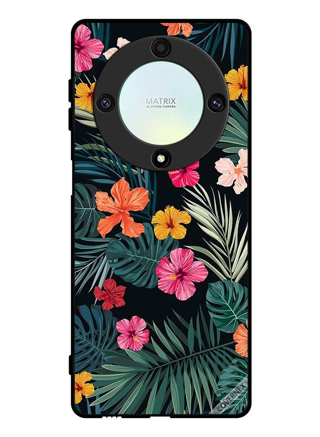 Covernex Protective Case Cover For Honor X9a Multi Color Flowers And Dark Green Feathers - Image 1