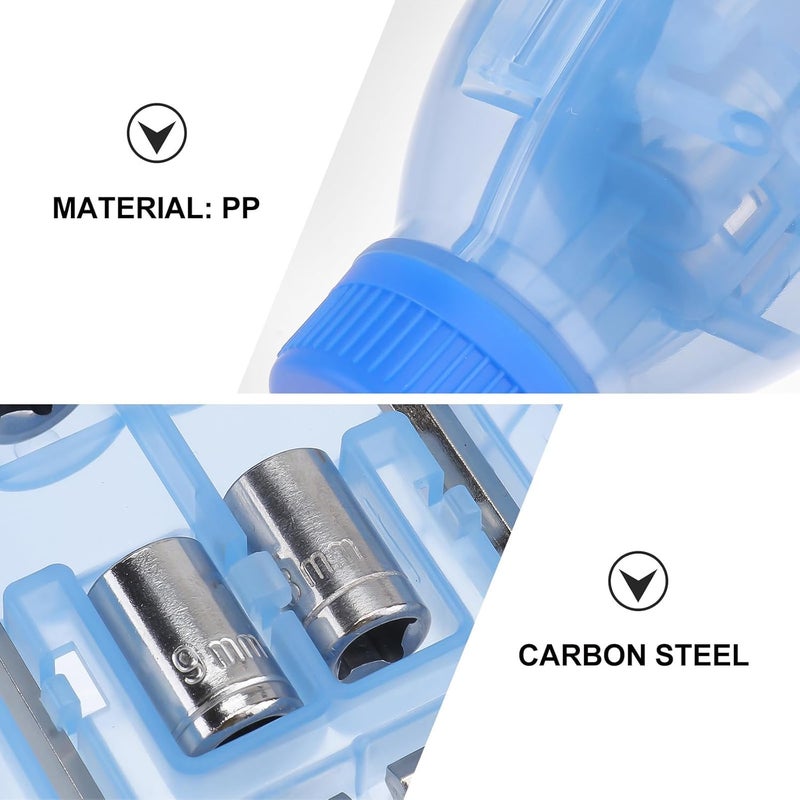Artibetter Bottle-design Screwdriver Kit with Sky-blue Plastic Case, Precision Hand Tool Set for Home Repairs and Electronics, - Image 2