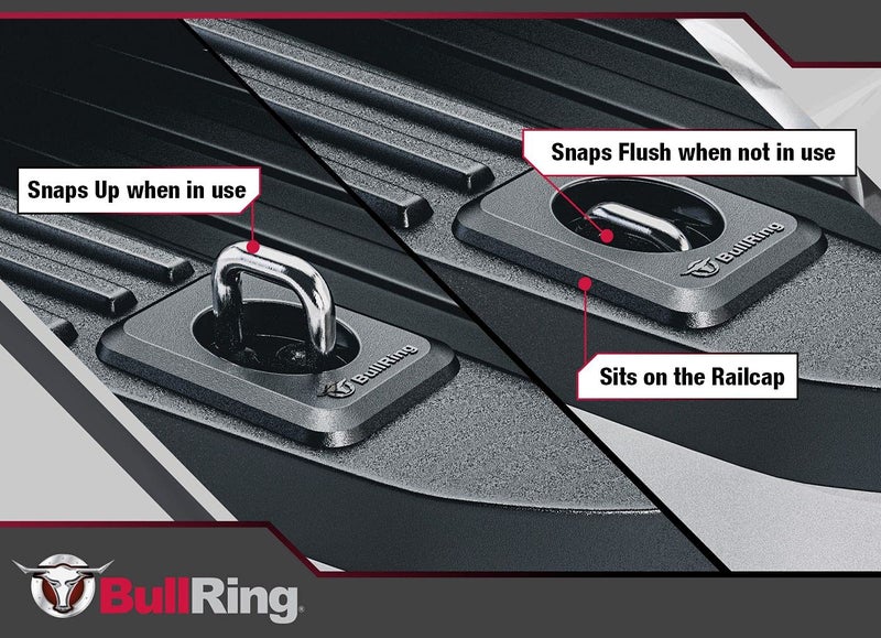 Bull Ring Raised Fit Retractable Truck Bed Tie Down Anchors for '98-14 Ford F150, '98-16 Ford Super Duty, '99-13 Chevrolet Silverado & GMC Sierra, '95-08 Dodge RAM (1 Pair) - Image 4