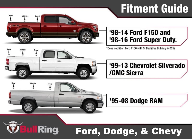 Bull Ring Raised Fit Retractable Truck Bed Tie Down Anchors for '98-14 Ford F150, '98-16 Ford Super Duty, '99-13 Chevrolet Silverado & GMC Sierra, '95-08 Dodge RAM (1 Pair) - Image 3