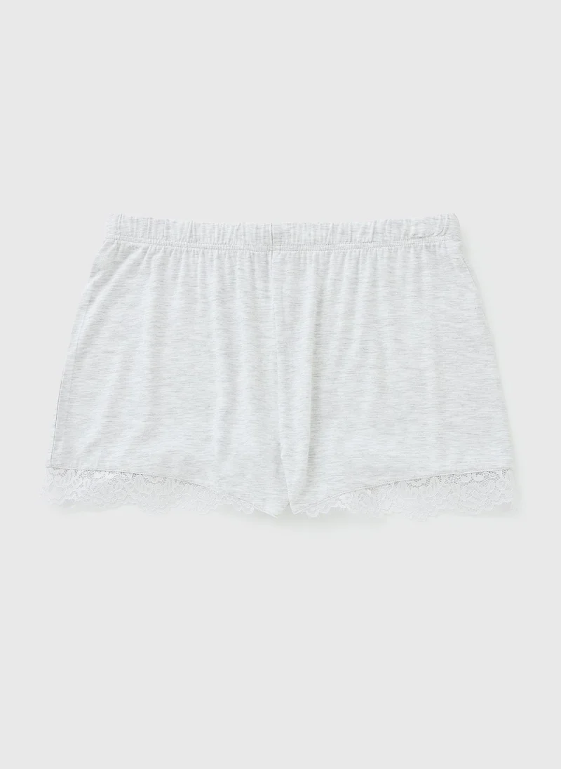 ماتلان Grey Lace Pyjama Shorts