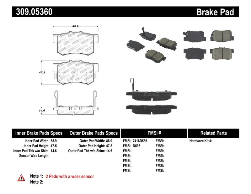 StopTech 309.05360 Sport Brake Pads with Shims and Hardware, Black - Image 5