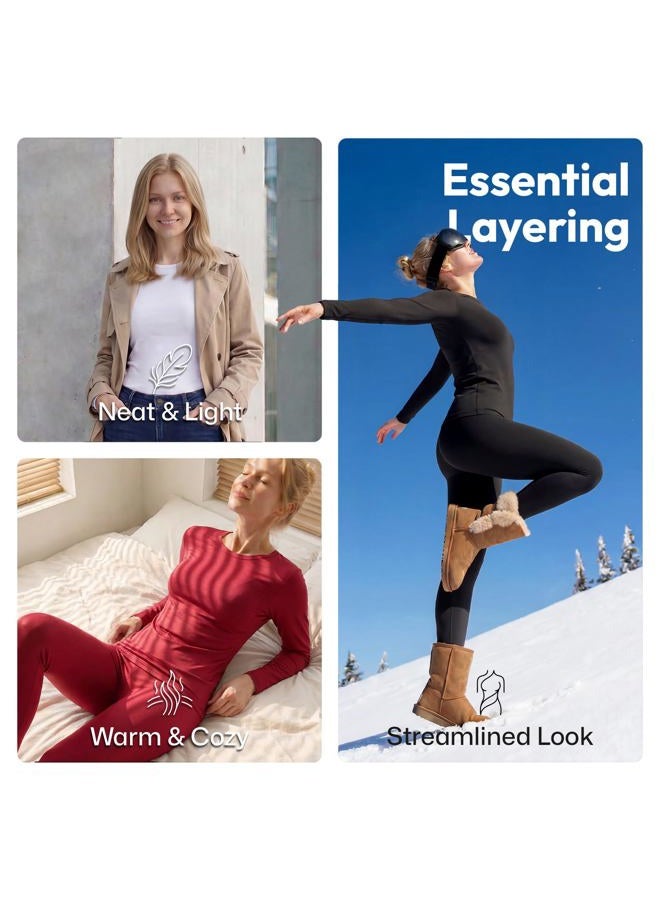 WEERTI Thermal Underwear for Women Long Johns with Fleece Lined, Base Layer Women Cold Weather Top Bottom White - Image 5