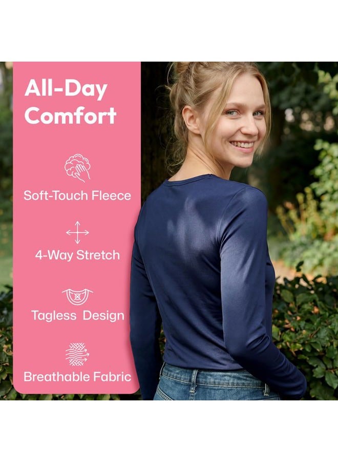 WEERTI Thermal Underwear for Women Long Johns with Fleece Lined, Base Layer Women Cold Weather Top Bottom White - Image 3