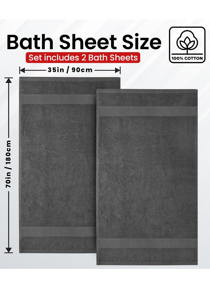 Premium Grey Bath Sheets – Pack of 2, 90cm x 180cm Large Bath Sheet Towel - 100% Cotton Ultra Soft and Absorbent Oversized Towels for Bathroom, Hotel & Spa Quality Towel by Infinitee Xclusives - pzsku/Z5E1166D0BDD23C15DF54Z/45/_/1730962155/02c207df-1fe4-483e-bd38-0fd2ab771786