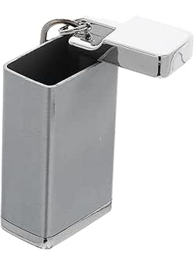 Portable Metal Ashtray With Lid And Keychain Windproof Smoking Ash Organizer For Outdoor Travel Pocket Use Gray - Image 1