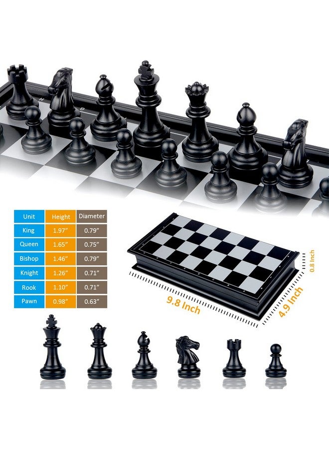 Hoshin Chess/Checkers/Backgammon 3 in 1 Set, Portable Folding Travel Magnetic Chess Board for Kids, 9.8 x 9.8 x 0.8 Inch - Image 5