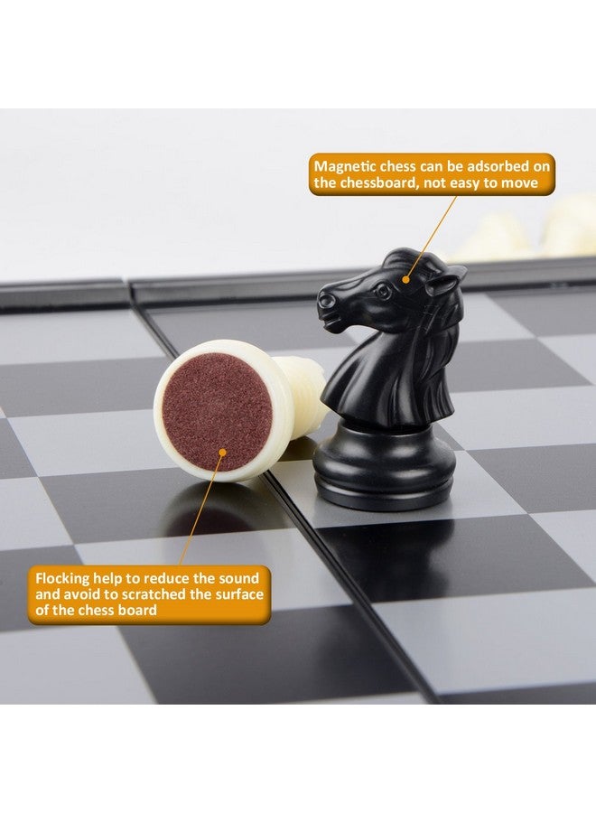 Hoshin Chess/Checkers/Backgammon 3 in 1 Set, Portable Folding Travel Magnetic Chess Board for Kids, 9.8 x 9.8 x 0.8 Inch - Image 3