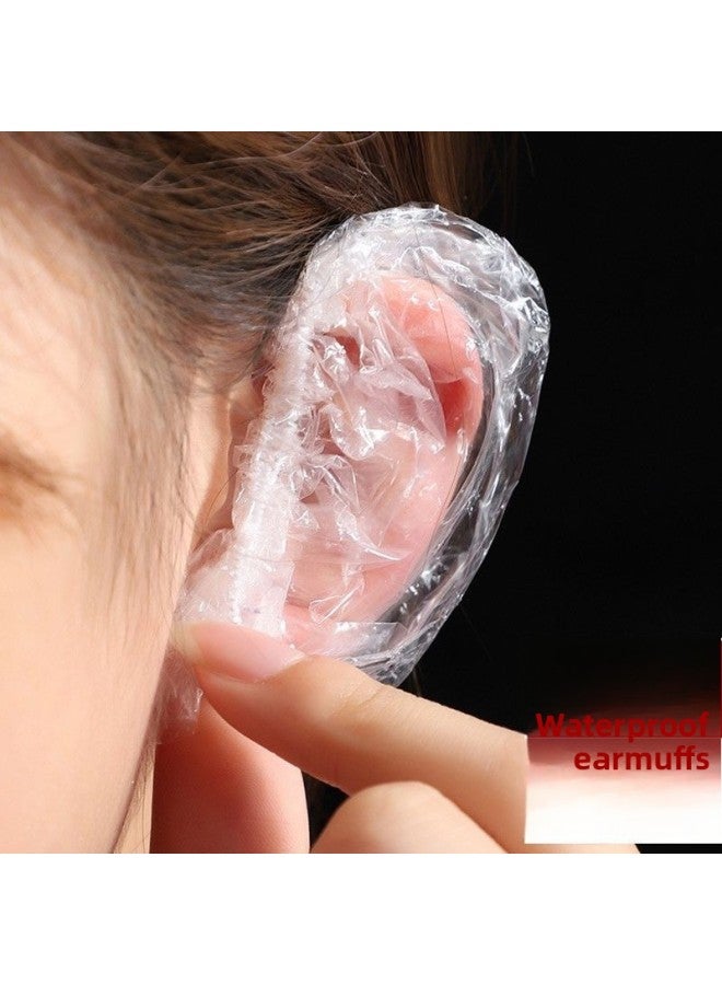Ear Cover - Disposable Waterproof Earmuffs - Clear/Transparent, Low Pressure PE, 5pcs Pack - Hair Salon, Beauty Supply, Wholesale - Image 2