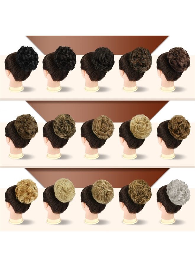 SOFEIYAN Claw Clip Messy Bun Hair Piece Wavy Curly Hair Bun Clip in Claw Chignon Ponytail Hairpieces Synthetic Tousled Updo Hair Extensions Scrunchie Hairpiece for Women, Jet Black - Image 5
