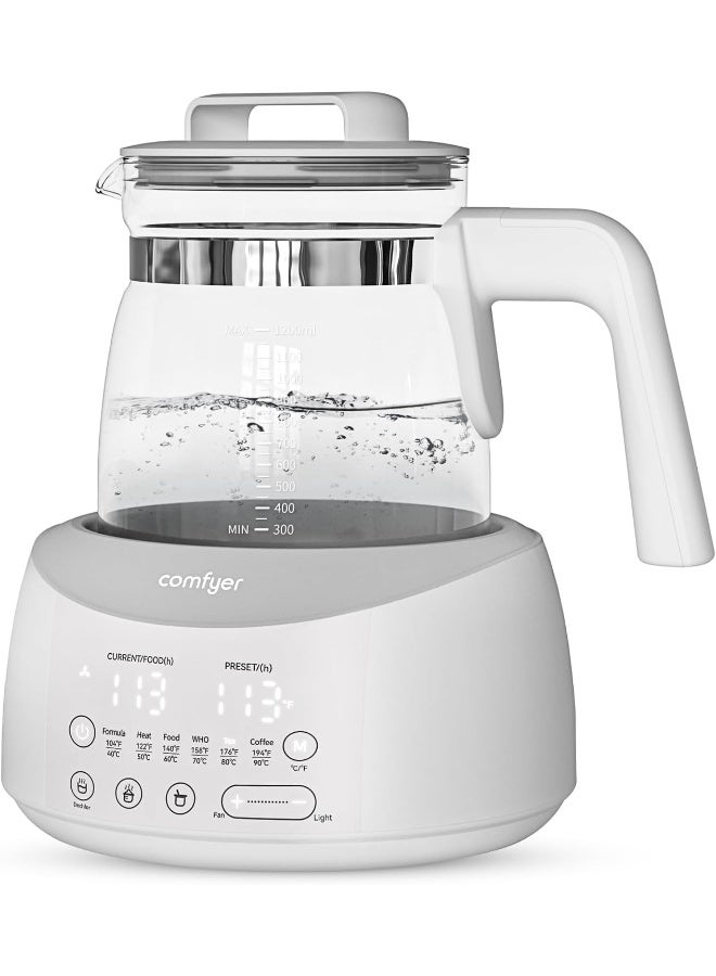 Comfyer Bottle Warmer comfyer, Baby Bottle Warmer with Night Light & Faster Cooling Fan, Instantly Water Warmer, Tea Kettle Electric with 6 Temperature Control Presets, Feed Baby More Easier and Healthier - Image 1