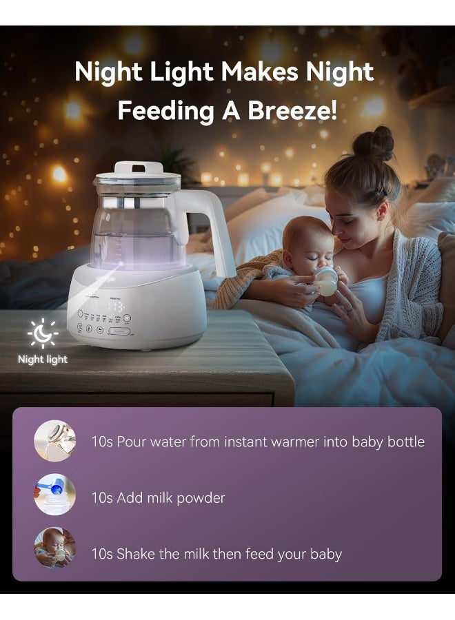 Comfyer Bottle Warmer comfyer, Baby Bottle Warmer with Night Light & Faster Cooling Fan, Instantly Water Warmer, Tea Kettle Electric with 6 Temperature Control Presets, Feed Baby More Easier and Healthier - Image 4