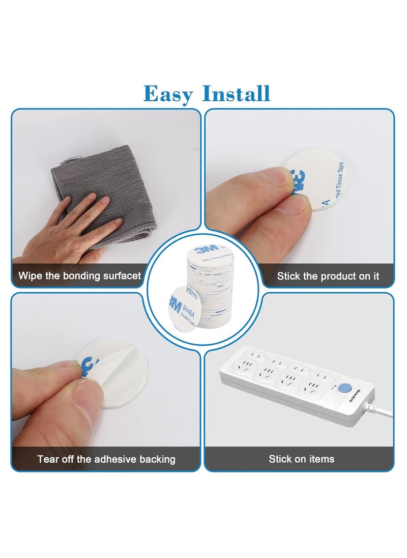 3M - 100 PCS 3m Double Sided Foam Tape Round Strong Pad 30 x 30x 1.5mm Heavy Duty Mounting Adhesive Pad Tap Suitable for Walls，Small Mirrors and Door, White - Image 1