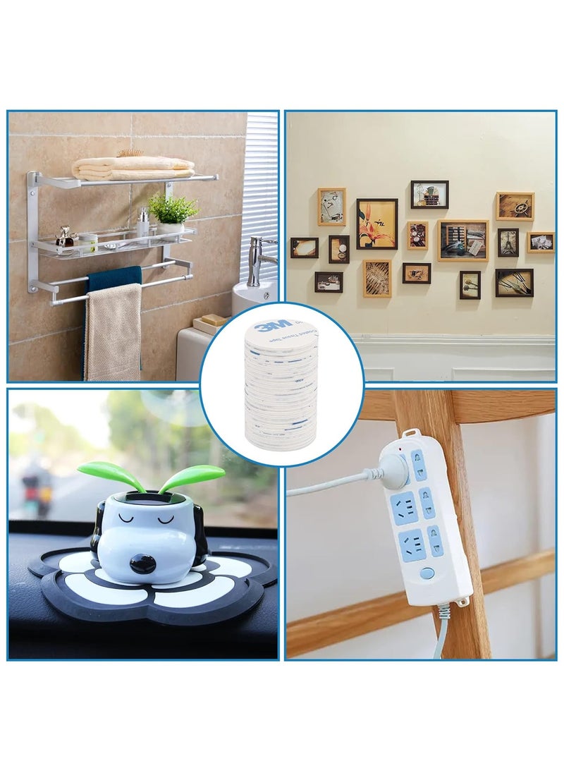 3M - 100 PCS 3m Double Sided Foam Tape Round Strong Pad 30 x 30x 1.5mm Heavy Duty Mounting Adhesive Pad Tap Suitable for Walls，Small Mirrors and Door, White - Image 1