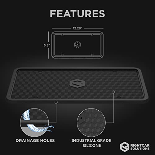 Rightcar Solutions Silicone License Plate Frame | The Original Premium Grade Silicone Car Plate Frame | Rust Proof, Rattle Proof, Weather Proof License Plate Holder (Black) - Image 3