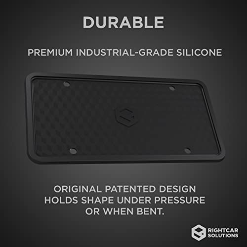 Rightcar Solutions Silicone License Plate Frame | The Original Premium Grade Silicone Car Plate Frame | Rust Proof, Rattle Proof, Weather Proof License Plate Holder (Black) - Image 2