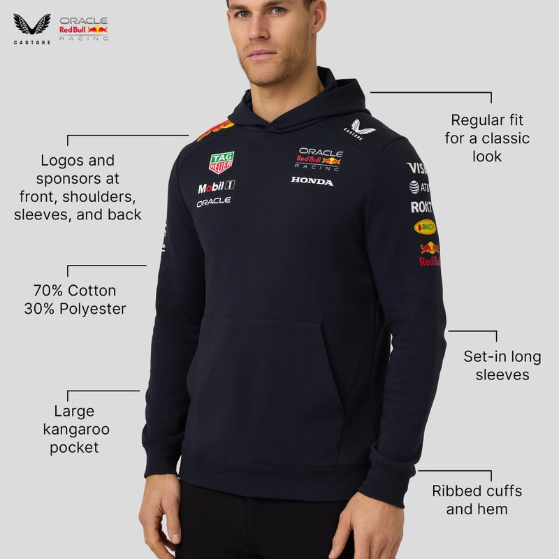 Castore Oracle Red Bull Racing Unisex Pullover Hoodie â€“ Official F1 Teamline, Night Sky, 2025/26 Season, Motorsport Apparel - Image 4
