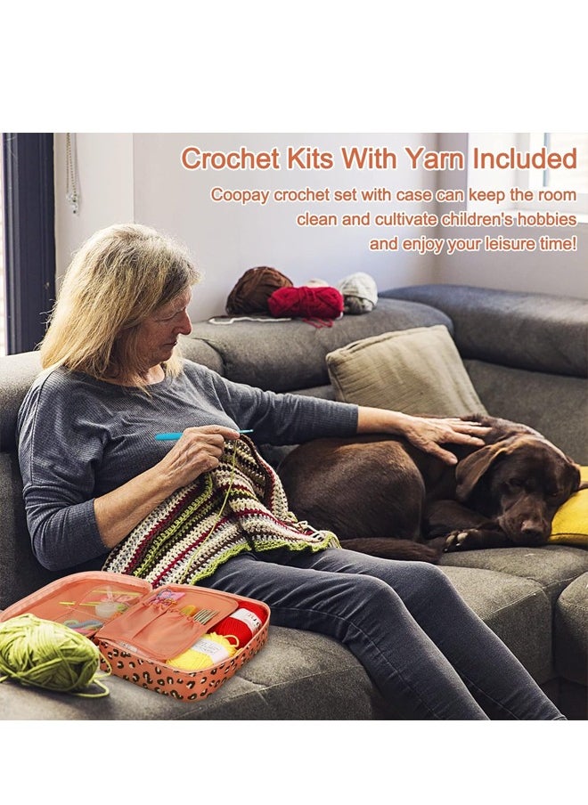 Crochet Kit Beginners, 58PCS Portable Crochet Hook Set Multi Size Ergonomic Crochet Hooks Travel Knitting with Crochet Yarn and Case Gift For Monther and Grandmother - https://f.nooncdn.com/p/pzsku/Z5E11B060E07360188BD1Z/45/_/1730777985/c5dfcea8-8a58-426f-b3e0-295073a0e465.jpg?width=original
