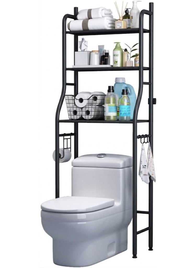 3-Tier Over-the-Toilet Storage Rack - Black - Image 5