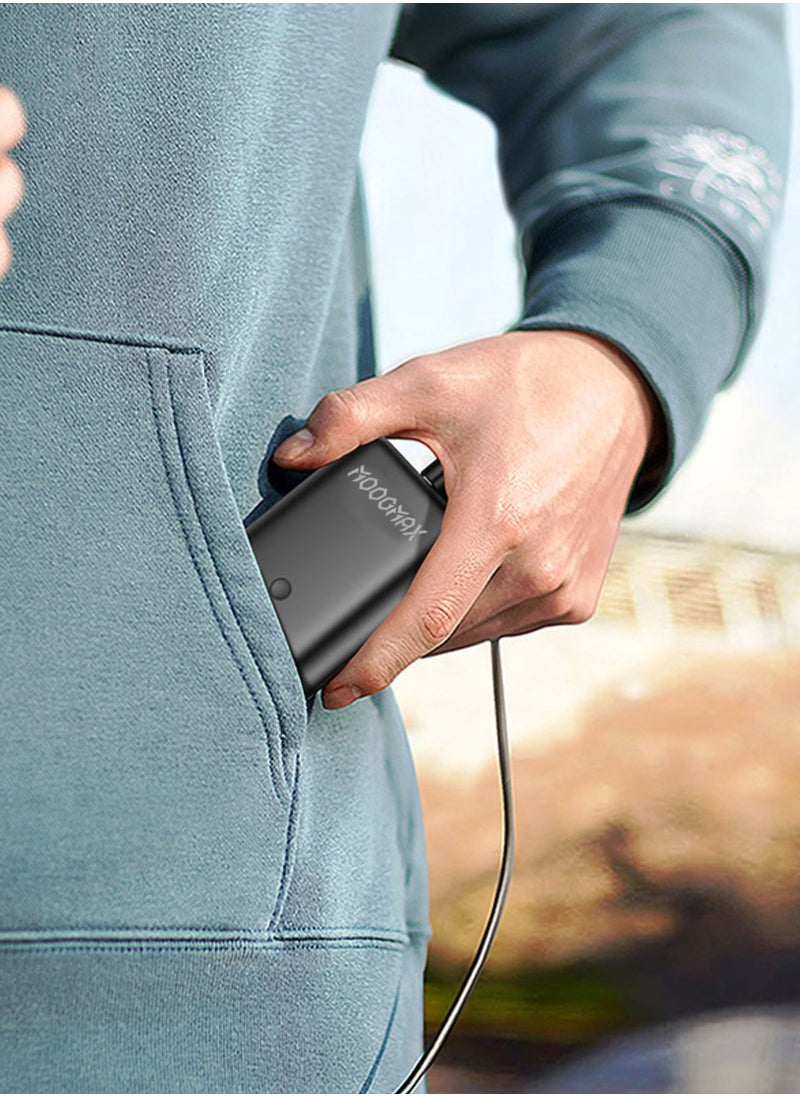 MOOGMAX - Super Small Pocket Size Power Bank 10000mAh Portable Charger. Portable powerbank in a small, card-sized design. Charging battery with LED indicator. Dual USB and Type-C port power bank fast charging with 20W PD fast charging. Black from MoogMax. - Image 1
