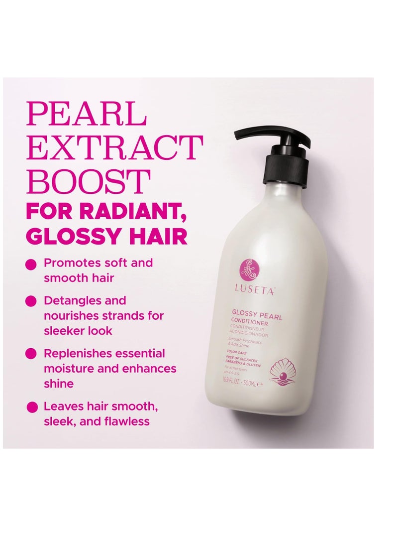Luseta Luseta Glossy Pearl Conditioner for Smoothing and Nourishing Frizzy, Deep Moisturizing Conditioner with Pearl Extract, Awakening shine for Dull hair 16.9 fl.oz.  - Image 3
