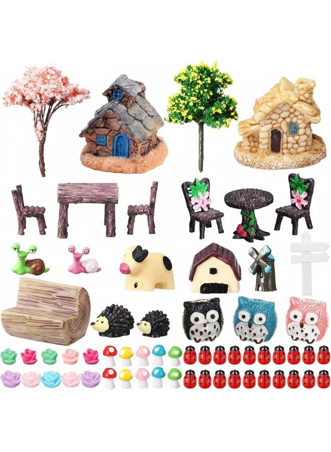 Skylety 64 Pieces Miniature Garden Accessories Mini Animals Miniature Ornament Kit Animal Figurines Animals Miniature Micro Landscape Accessories for Dollhouse Decoration Plant House Decor - Image 2
