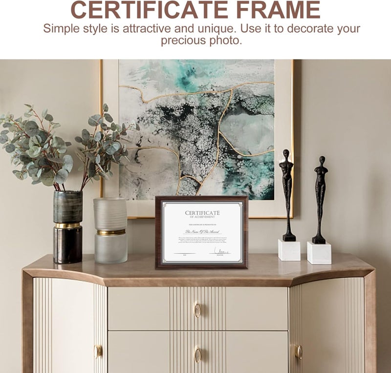 Picture Frame 1pc Wall Glass Office Document Home Ad Paper Picture Certificate Wooden Clear Frame Photo Practical for Photoes A Room Sign Mount Holder Diploma Specimen - Image 5