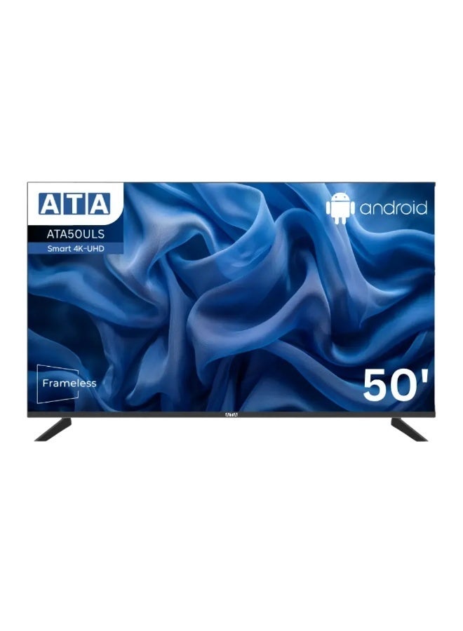 اي تي اي شاشة ATA سمارت 50 بوصة بدقة 4K UHD بدون حواف، بنظام أندرويد - ATA50ULS - Image 1