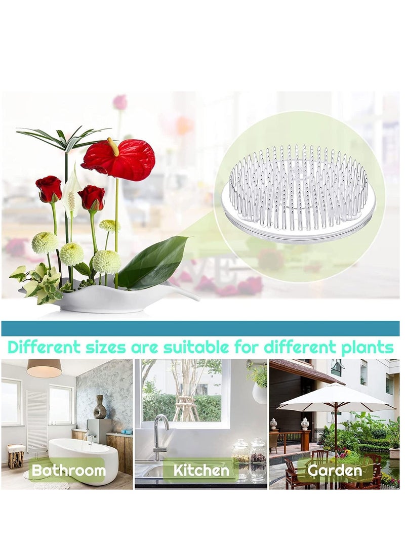 SYOSI 8 Pieces Plastic Floral Frogs Japanese Style Flower Vase Round Clear Flower Arranger Tool Pin Holder  - Image 2