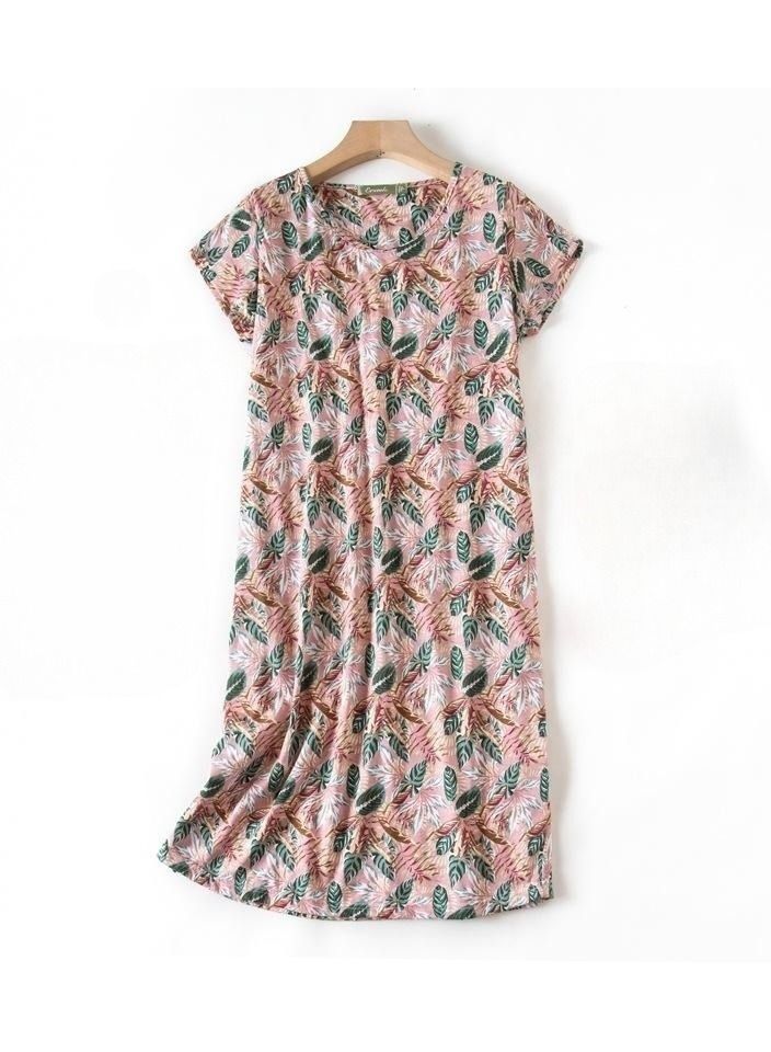 Cute Cartoon Cotton Homewear Knitted Sweet Large Short Sleeve Round Neck Pajamas - Image 1