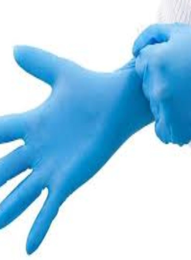 KNP KNP Blue Vinyl Latex Disposable Gloves Large are an Effective Choice for Maintaining Hygiene Standards and Ensuring Safety in Environments Requiring Reliable Hand Protection with Enhanced Visibility.  - Image 1