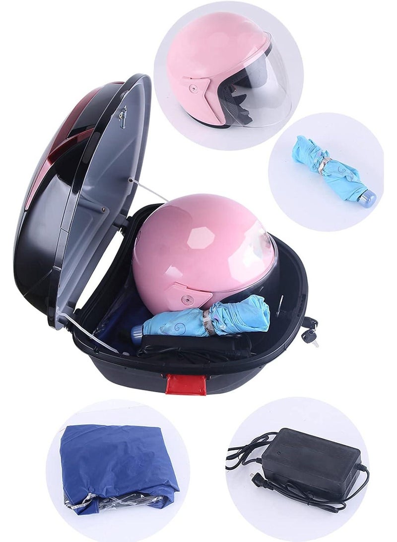 Motorcycle Rear Trunk Box, Large Waterproof Storage Bag with 2 Keys - Image 3