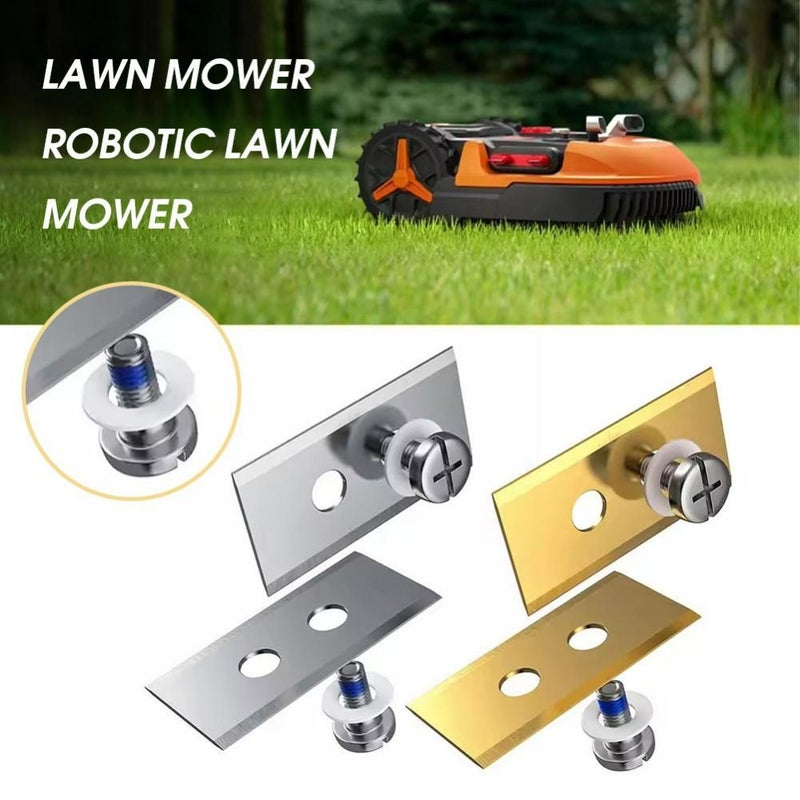 14 Blades Screws Washers Silvery Heavy Duty Lawn Mower Replacement Blades Universal for Robot Mower - Image 1