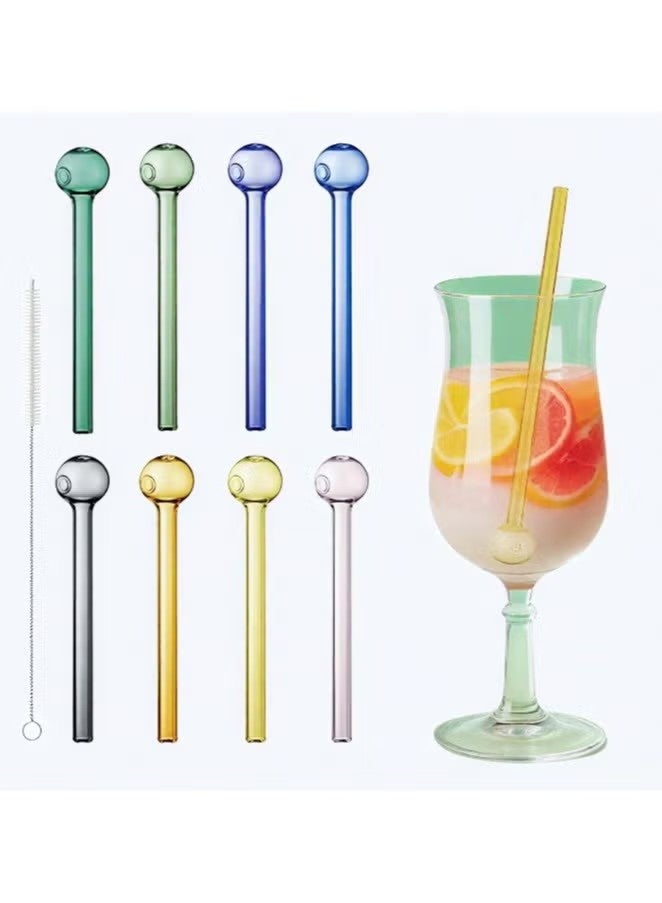 Monda 8 Pcs Reusable Glass Straws Set, 4" Shatterproof Drinking Straws with Cleaning Brush, BPA-Free, Dishwasher Safe, Perfect for Smoothies, Coffee, Juice, Hot/Cold Drinks - Image 3