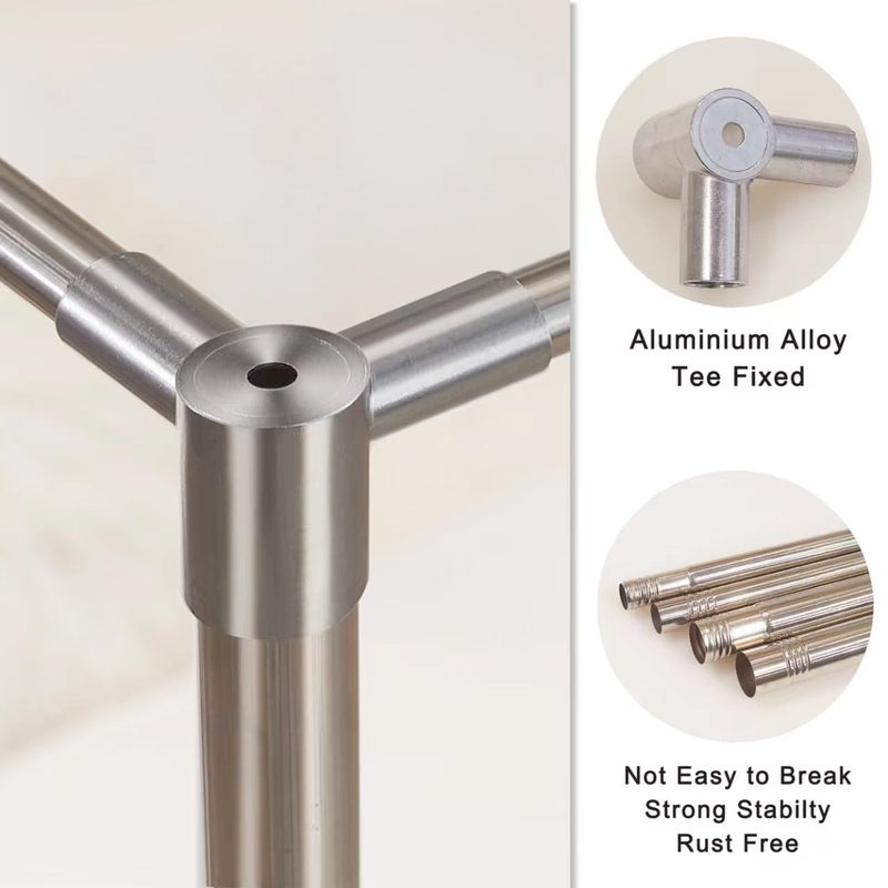Mosqutent Stainless Steel Canopy Bed Frame for Queen Size - Bed Post Poles, Thicken Brackets, Mosquito Curtains - Image 4