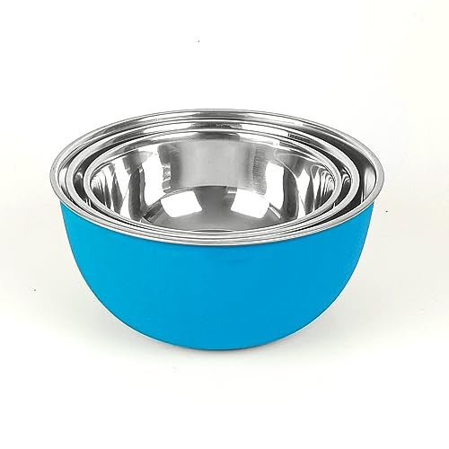 Zaib Stainless Steel Microwave Safe Euro Mixing Bowl Set with Lid | Pack of 3- Capacity (500ml, 800ml, 1250ml) | Snap-Fit Lid (Classic Ivory Star) (Classic Ivory) - Image 5