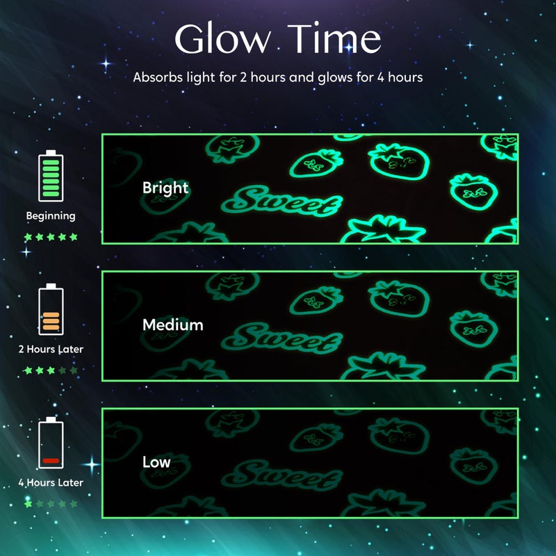 Joiedomi Glow in The Dark Blanket - Strawberry Gift for Girls Age 2 3 4 5 6 7 8 9 10 11 12 Year Old - Soft Cozy Flannel Kids Throw Blanket  Birthday Bedroom Decor 50""?60"" - Image 5