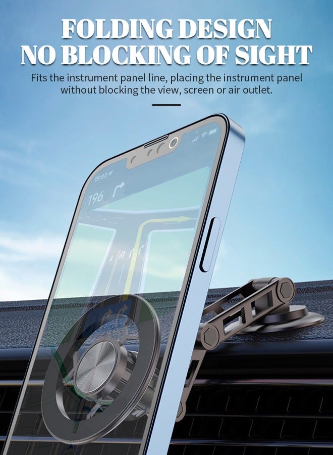 Car Mount Magnetic Phone Holder 1080° Rotation Adjustment, Car Phone Mount Built In 17 N52 Neodymium Magnets for i Phone 15/14/13/12/All Smartphones - Image 3