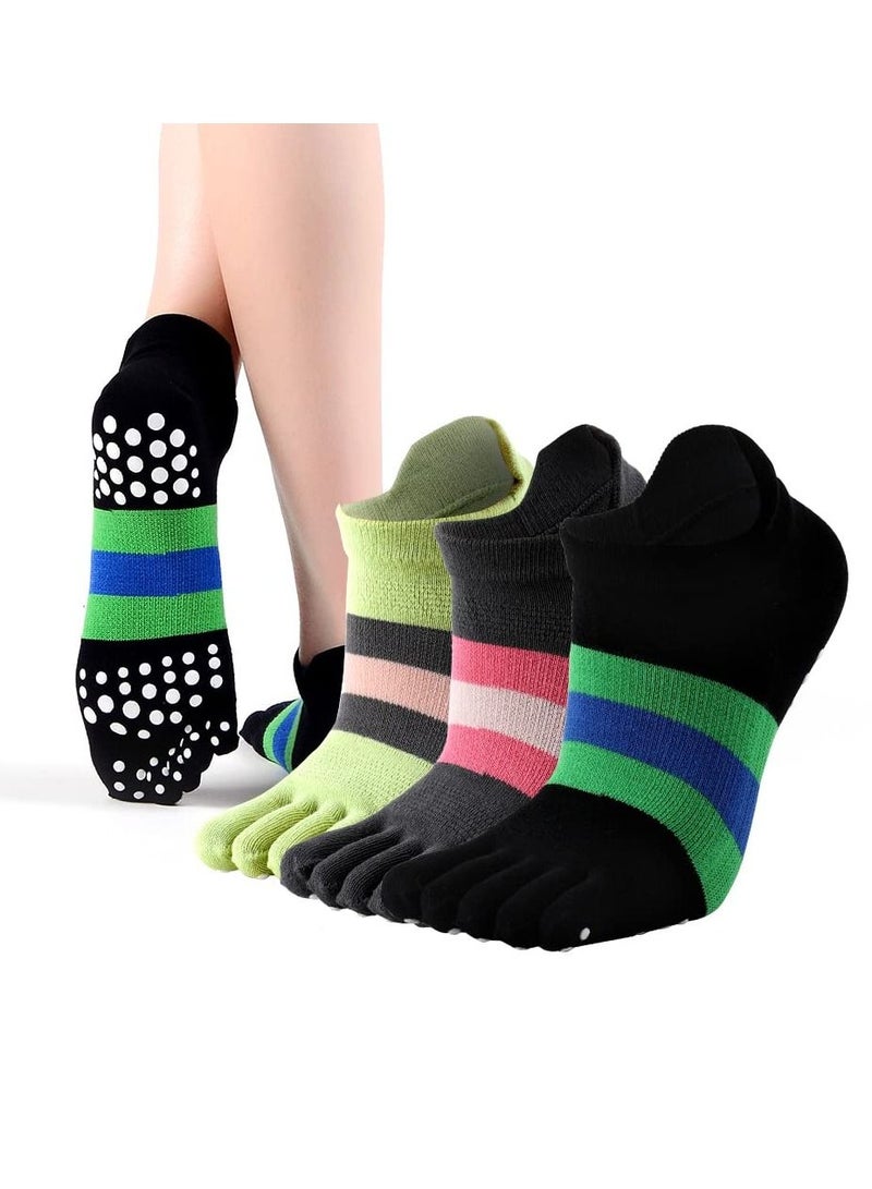 SYOSI 3 Pairs Of Running Yoga Non-Slip Shoes And Socks Women'S Five-Finger Running Socks With Grip - Image 1