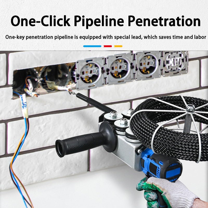 Automatic Wire Stringing Machine, 40m/Min Cordless Electric Stringing Wire Puller, with 4000mAh Lithium Battery, 30m Lead Wire, Pull Force 150kg, Pull Wire Self-Stop, for Construction Hydropower - Image 2