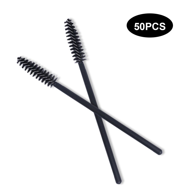Eyelash Brush 50PCS Black Soft Bristle Disposable Lash Tool - Portable Easy To Use Makeup Brush for Lash Extension Maintenance, Brow And Mascara Application - Image 3