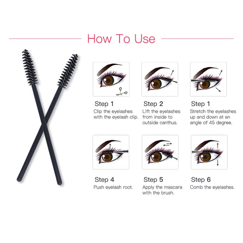 Eyelash Brush 50PCS Black Soft Bristle Disposable Lash Tool - Portable Easy To Use Makeup Brush for Lash Extension Maintenance, Brow And Mascara Application - Image 5