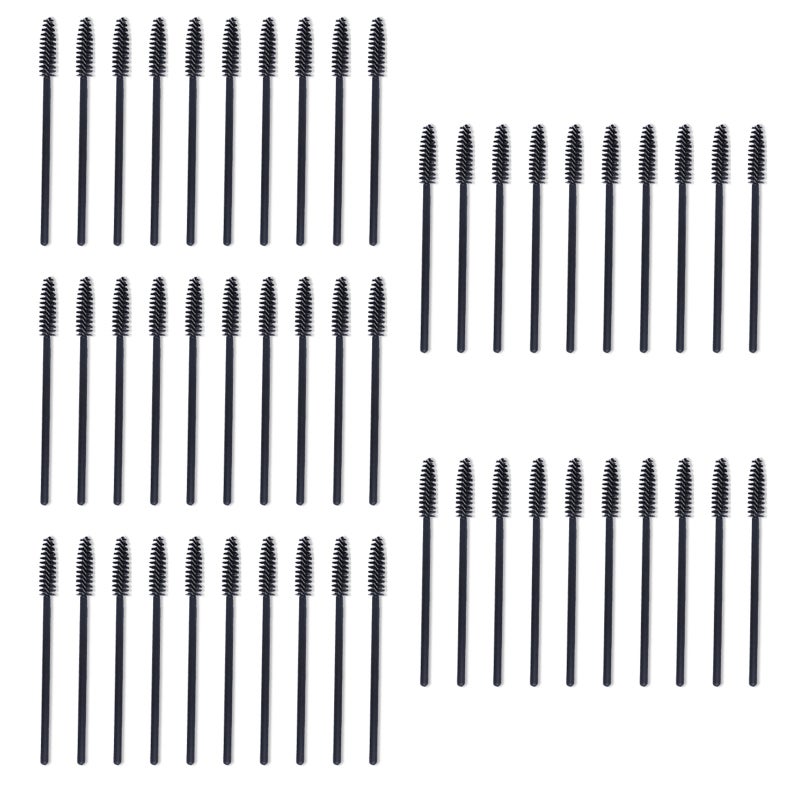 Eyelash Brush 50PCS Black Soft Bristle Disposable Lash Tool - Portable Easy To Use Makeup Brush for Lash Extension Maintenance, Brow And Mascara Application - Image 1