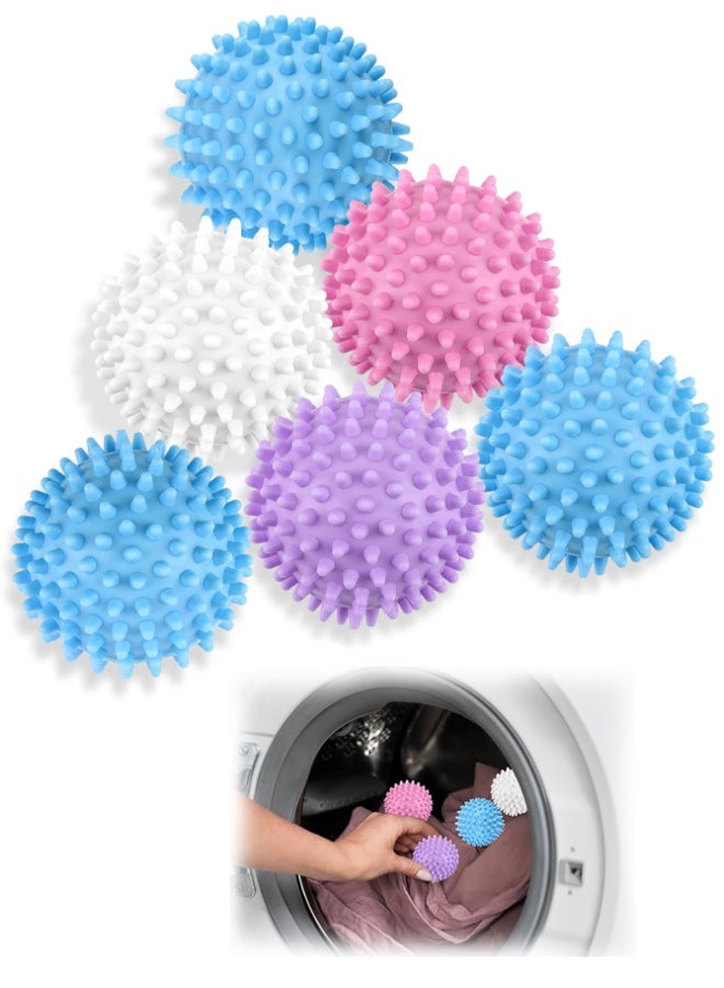 6 Pack Laundry Balls for Dryer, Dryer Balls Laundry Reusable, Dryer Ball Plastic Pellet Packs for Fabric Soften, Reduce Wrinkle and Less Static Cling - Image 1