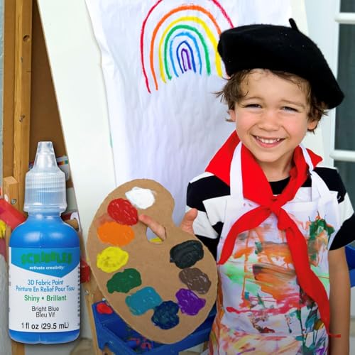 Scribbles 54126 3D Fabric Paint Shiny-Bright Blue - Image 5